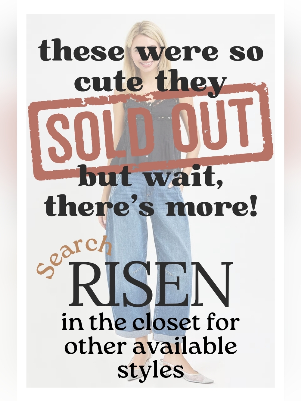 RISEN HR Medium Wash Slouchy Cuffed Barrel Jeans Ankle Relaxed Various NEW